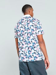 Puma White Mens Pique Borrego Golf Polo Shirt - Image 3 of 6