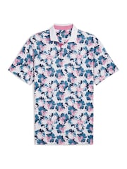 Puma White Mens Pique Borrego Golf Polo Shirt - Image 6 of 6