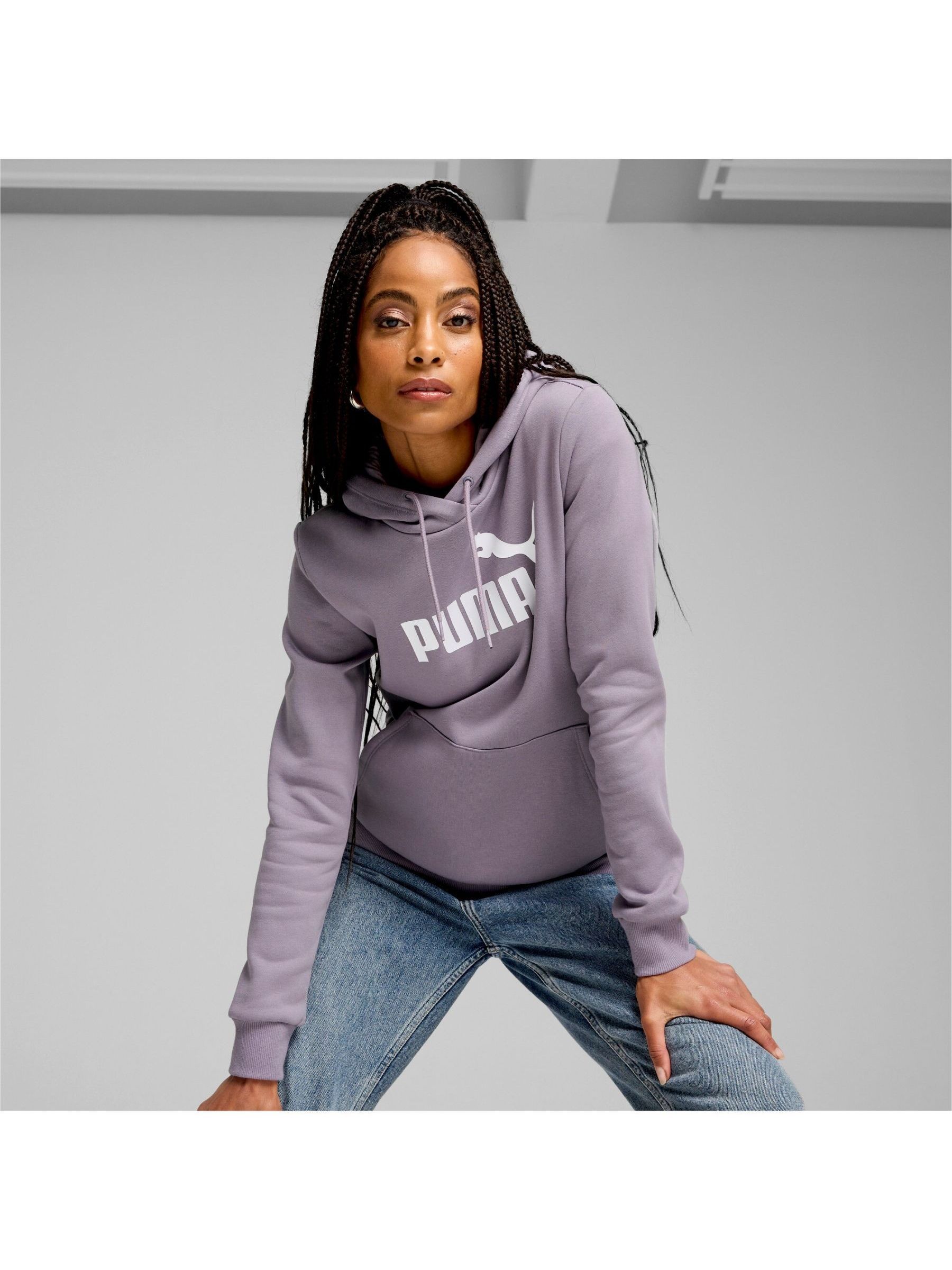 Buy Puma Purple Womens Essentials Logo FL Hoodie from the Next UK online  shop