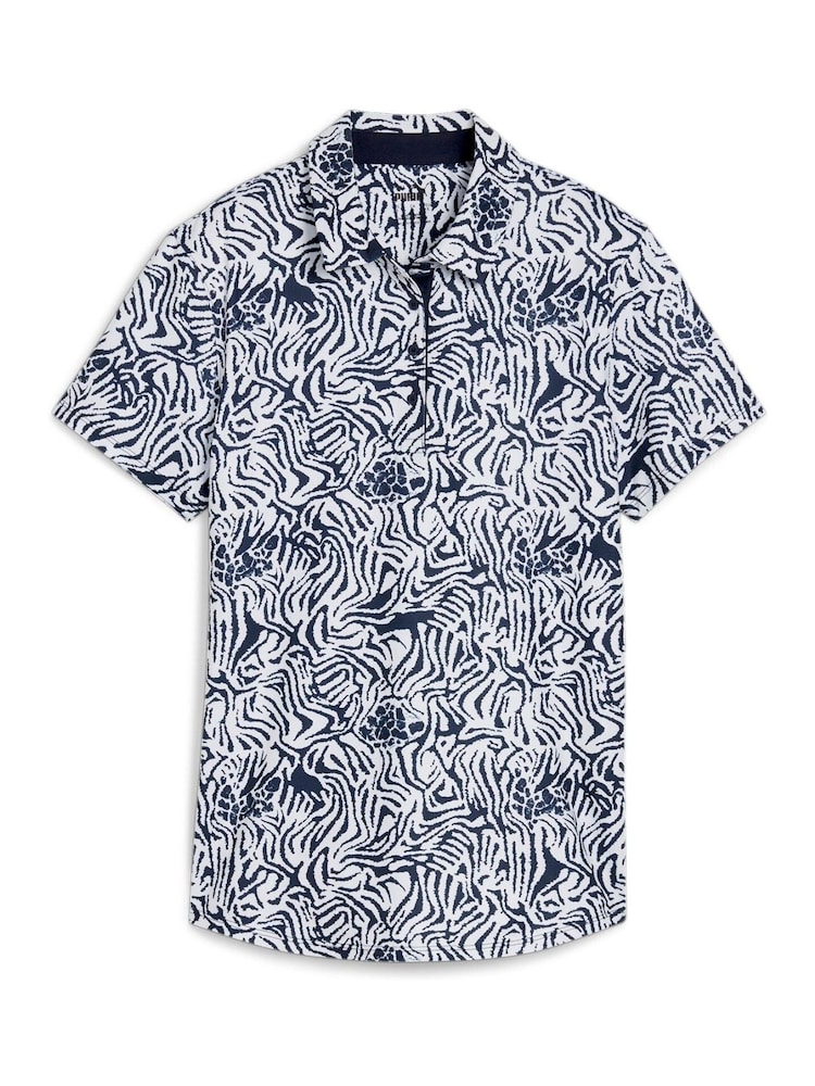 Puma White Womens CLOUDSPUN Zebra Short Sleeve Golf Polo Shirt - Image 1 of 3