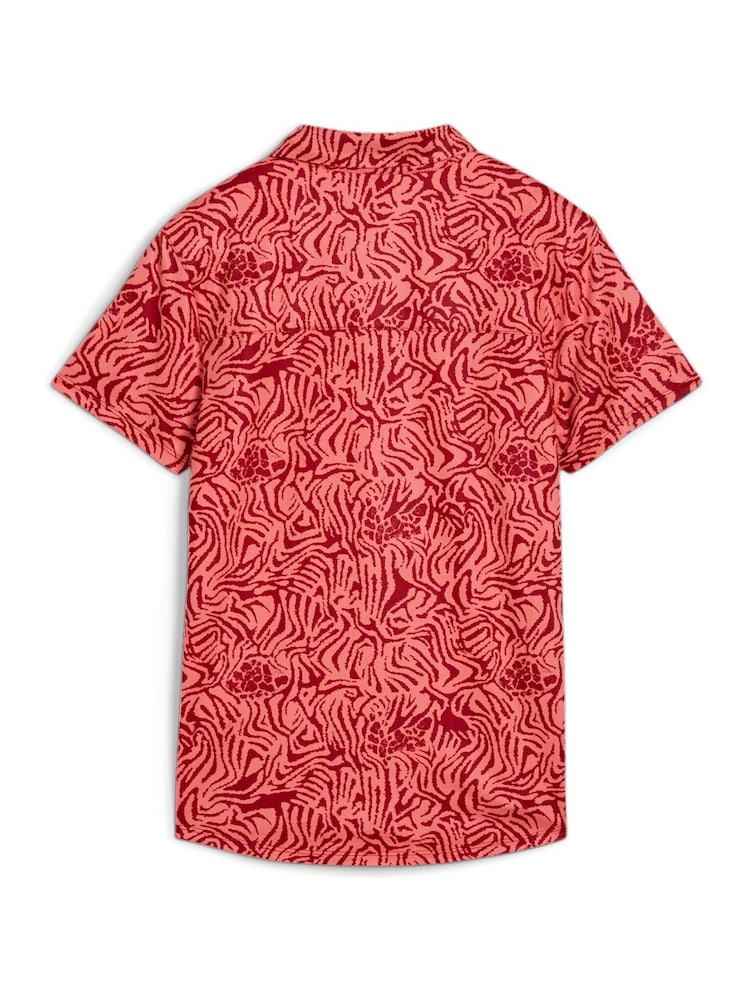 Puma Pink Womens CLOUDSPUN Zebra Short Sleeve Golf Polo Shirt - Image 2 of 2