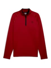 Puma Red Mens Waffle Fleece Golf Quarter Zip Top - Image 1 of 2