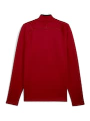 Puma Red Mens Waffle Fleece Golf Quarter Zip Top - Image 2 of 2
