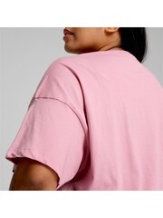 Puma Pink Womens Essentials Logo Cropped 100% Cotton T-Shirt - Image 5 of 6
