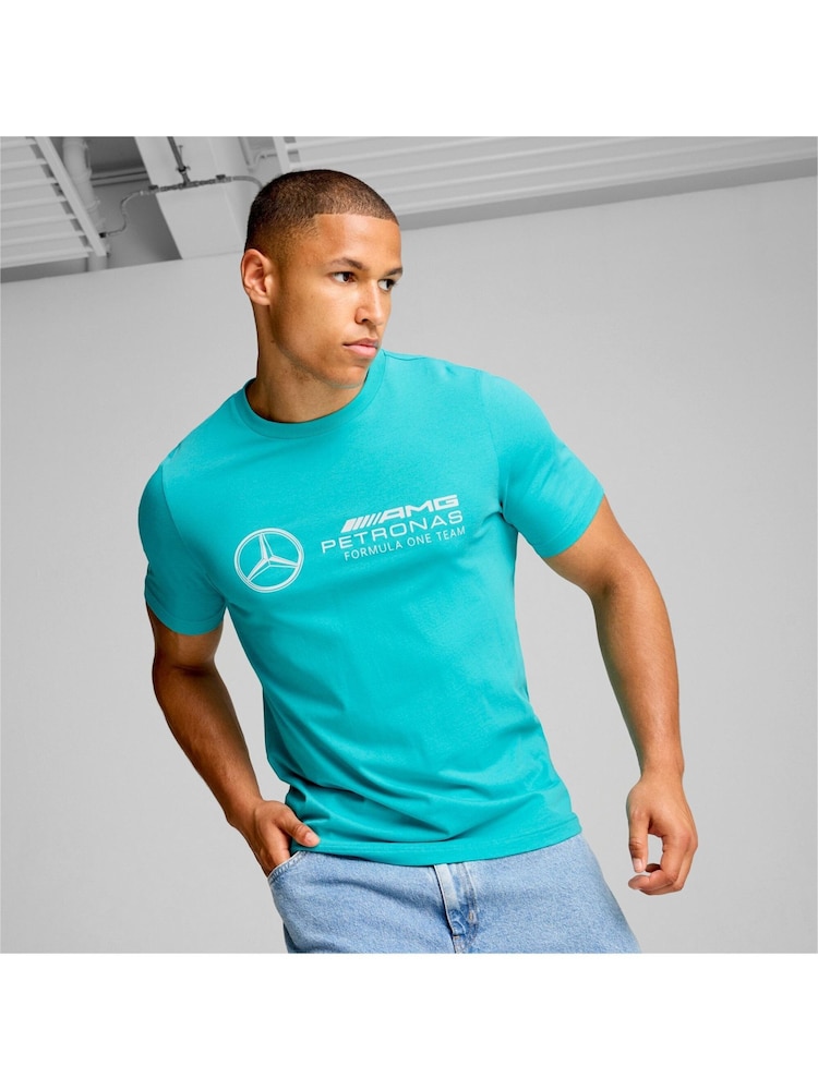 Puma Green Mens Mercedes-AMG Petronas F1 ESS Logo T-Shirt - Image 1 of 1