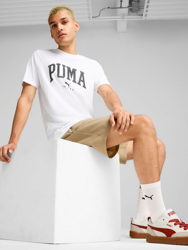 Puma White Mens Squad 100% Cotton T-Shirt - Image 1 of 6