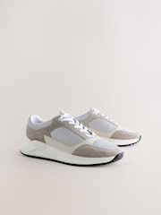 Neutral Smart Casual Lace Up Trainers - Image 2 of 6