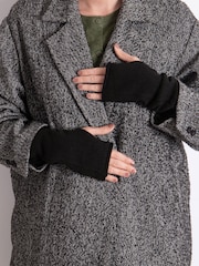 Totes Black Ladies Isotoner Soft Touch Knit Fingerless Gloves - Image 1 of 2