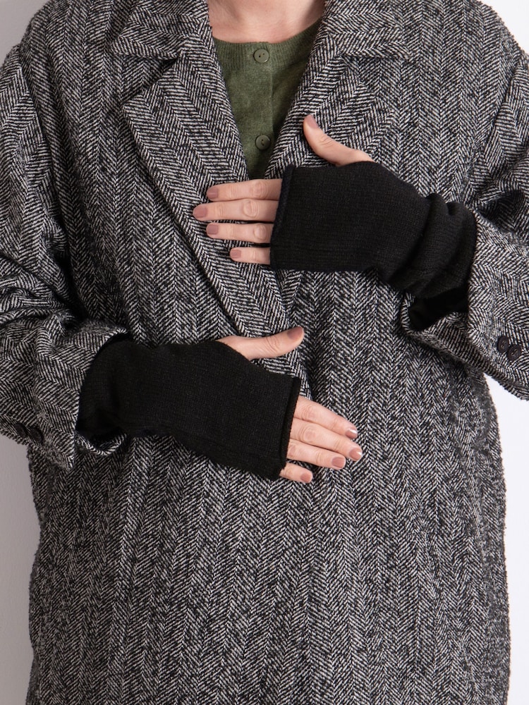 Totes Black Ladies Isotoner Soft Touch Knit Fingerless Gloves - Image 1 of 2