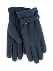 Синий - Totes Mens Isotoner Fleece Smartouch Gloves with Strap - Изображение 1 из 1