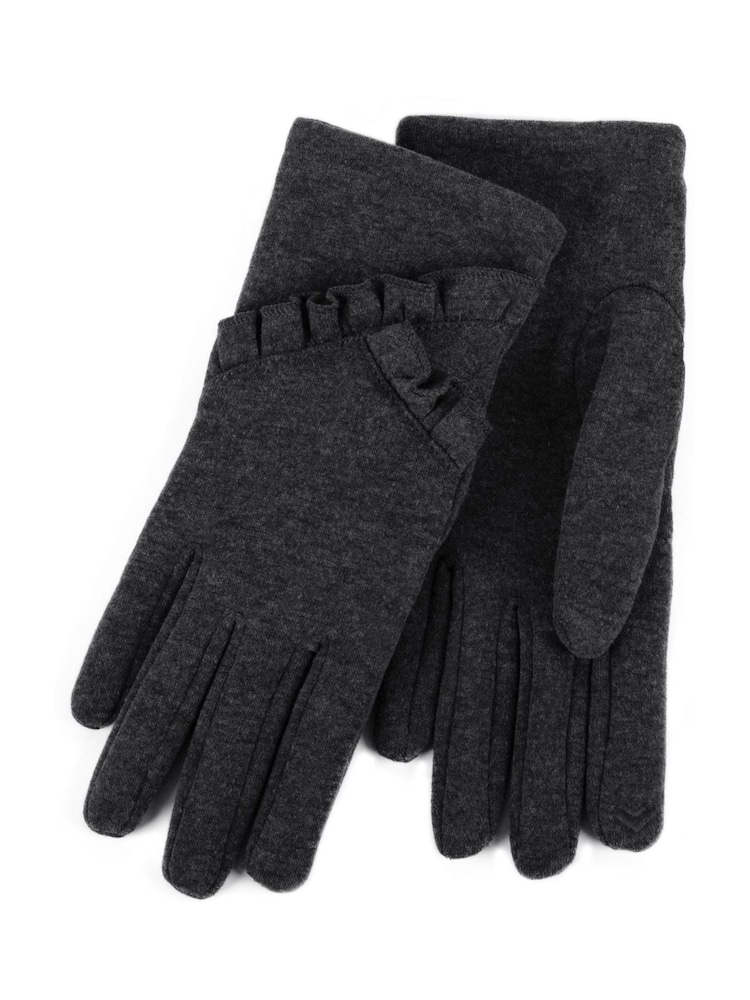 Totes Grey Ladies Isotoner Thermal Smartouch Winter Gloves with Ruffle - Image 2 of 2 Totes Grey Ladies Isotoner Thermal Smartouch Winter Gloves with Ruffle - Image 2 of 2