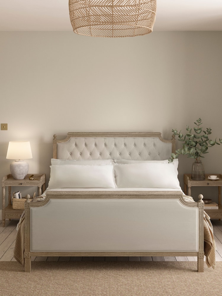 Feather & Black Weathered Oak Loire Bed With Low Foot With Footend End - Image 1 of 3