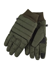 Verde - Guantes acolchados impermeables de hombre con puños de canalé de Totes Isotoner - Imagen 1 de 5