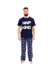 Harry Bear Blue Nap King Short Sleeve 100% Cotton Pyjamas - Image 1 of 1