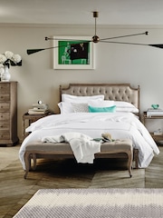 Feather & Black Weathered Oak Loire Bed With Low Foot Without Footend End - Image 1 of 3