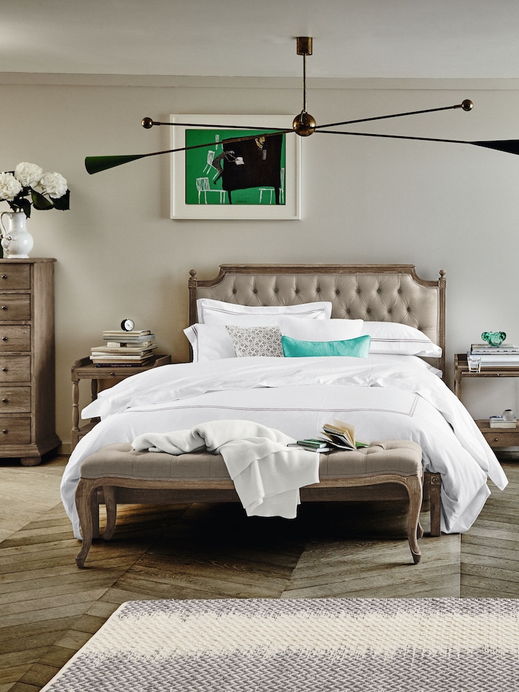 Feather & Black Weathered Oak Loire Bed With Low Foot Without Footend End - Image 1 of 3