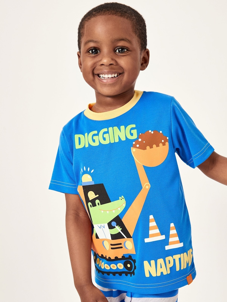 Harry Bear Blue Digger Summer Short Pyjamas - Image 6 of 6 Harry Bear Blue Digger Summer Short Pyjamas - Image 6 of 6