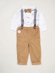 Luonnollinen - Little Gent Rusetti Solmio Mock, 100% puuvillaa Paidat ja Housut Henkselit-asusetillä - Kuva 2 / 3