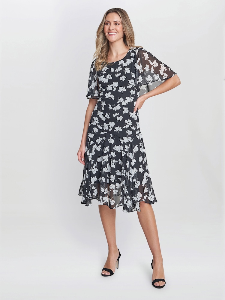Vestido de chifón negro Annette de Gina Bacconi - Imagen 1 de 6 Vestido de chifón negro Annette de Gina Bacconi - Imagen 1 de 6