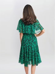 Gina Bacconi Green Annette Chiffon Dress - Image 2 of 7