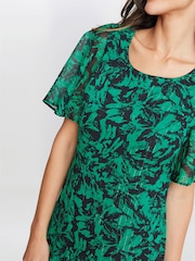 Gina Bacconi Green Annette Chiffon Dress - Image 6 of 7