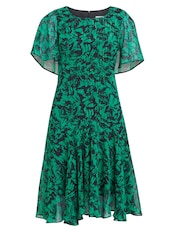 Gina Bacconi Green Annette Chiffon Dress - Image 7 of 7