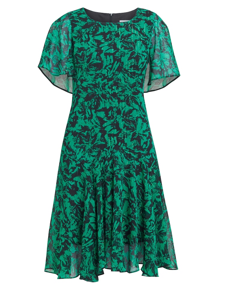Gina Bacconi Green Annette Chiffon Dress - Image 7 of 7