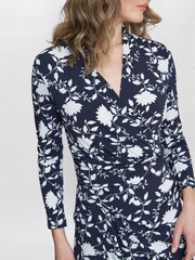 Gina Bacconi Blue Linda Jersey Wrap Dress - Image 4 of 5