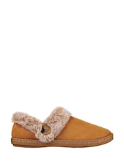 Skechers Brown Black Cozy Campfire Fresh Toast Wide FitSlippers - Image 1 of 3