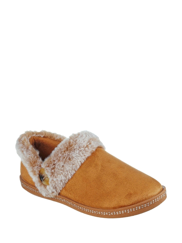 Skechers Brown Black Cozy Campfire Fresh Toast Wide FitSlippers - Image 2 of 3