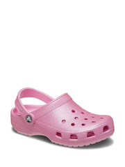 Crocs Pink Glitter Kids Classic Clogs - Image 2 of 5