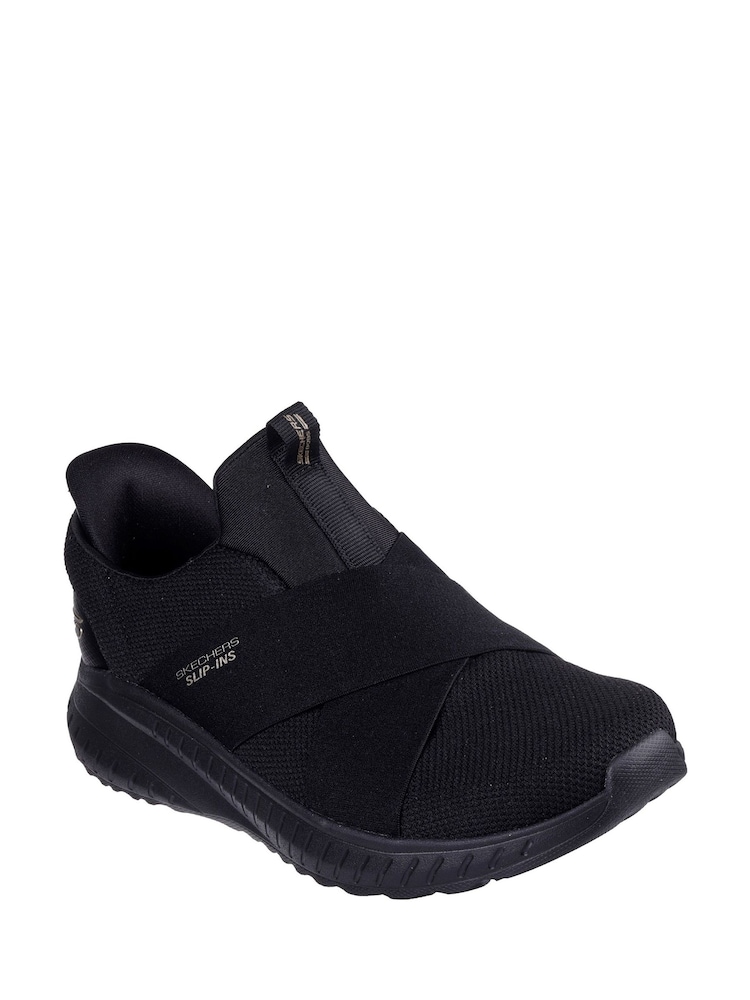 Skechers Black Bobs Squad Chaos Your Moment Slip In Trainers - Image 2 of 3