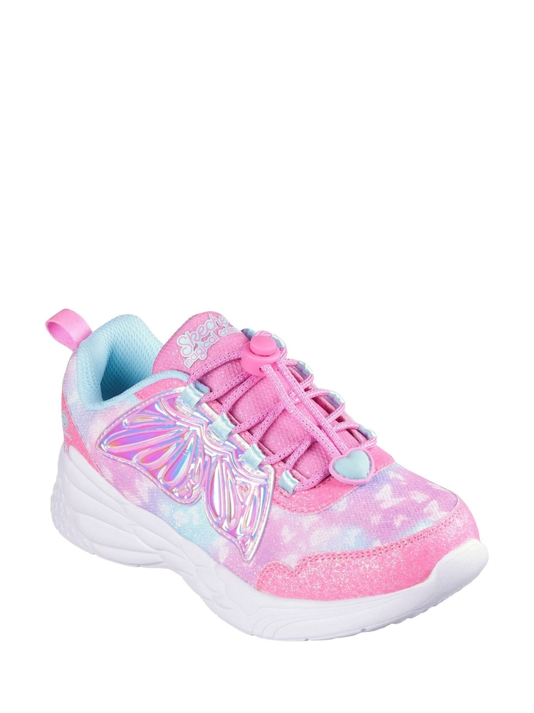 Skechers Pink Dream Racer Wing Brites Shoes - Image 1 of 3