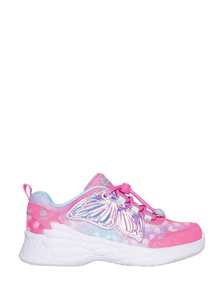 Skechers Pink Dream Racer Wing Brites Shoes - Image 2 of 3