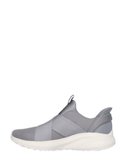 Skechers Grey Bobs Squad Chaos Your Moment Slip In Trainers - Image 2 of 5