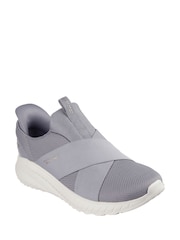 Skechers Grey Bobs Squad Chaos Your Moment Slip In Trainers - Image 3 of 5