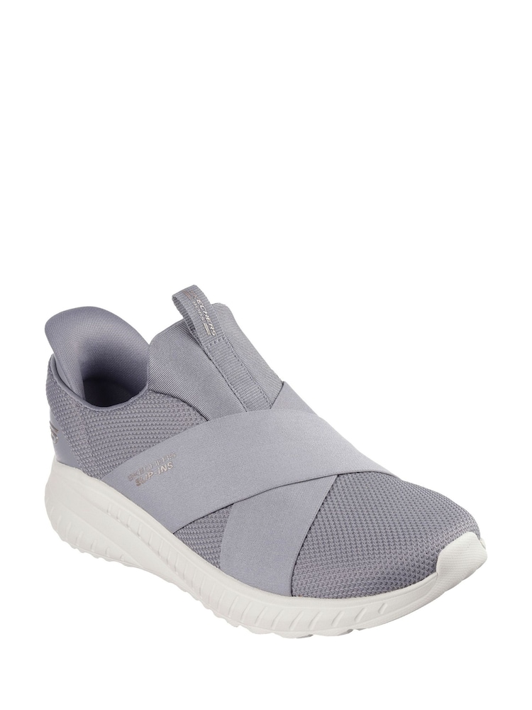 Skechers Grey Bobs Squad Chaos Your Moment Slip In Trainers - Image 3 of 5