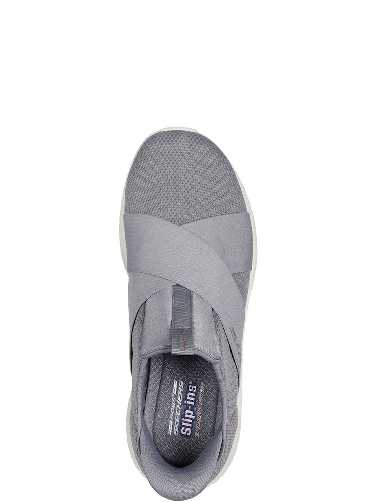 Skechers Grey Bobs Squad Chaos Your Moment Slip In Trainers - Image 4 of 5