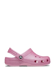 Crocs Pink Kids Classic Glitter Clogs - Image 1 of 5