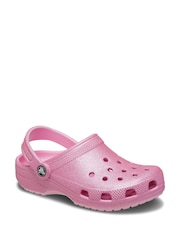 Crocs Pink Kids Classic Glitter Clogs - Image 2 of 5