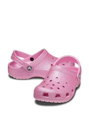 Crocs Pink Kids Classic Glitter Clogs - Image 3 of 5