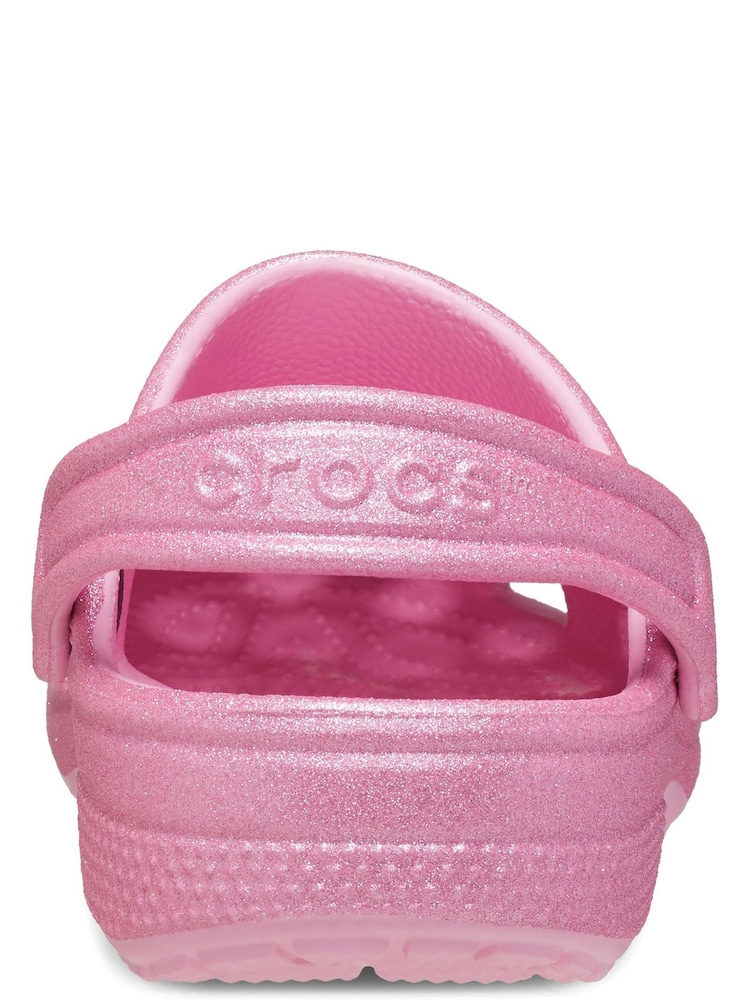 Crocs Pink Kids Classic Glitter Clogs - Image 4 of 5