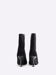 River Island Black Suedette Heeled Sock Boots - Image 2 of 4