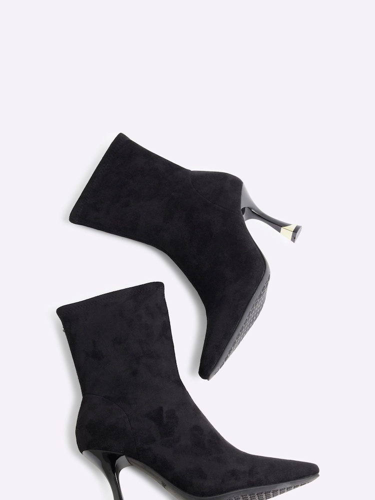 River Island Suedette Heeled Chaussettes Bottes - Image 3 of 4