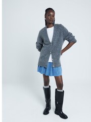 River Island Blue Denim Pleated Mini Skirt - Image 2 of 4