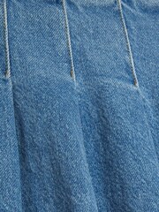 River Island Blue Denim Pleated Mini Skirt - Image 4 of 4