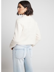 River Island Cream Cropped Trophy Jacket - Image 3 of 4