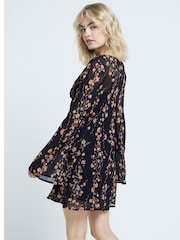 River Island Black Cowl Neck 100% Cotton Mini Dress - Image 2 of 4