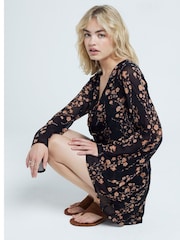 River Island Black Cowl Neck 100% Cotton Mini Dress - Image 3 of 4