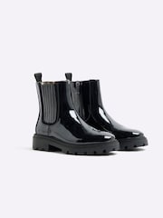 River Island Black Patent Chelsea Boots - Image 1 of 4